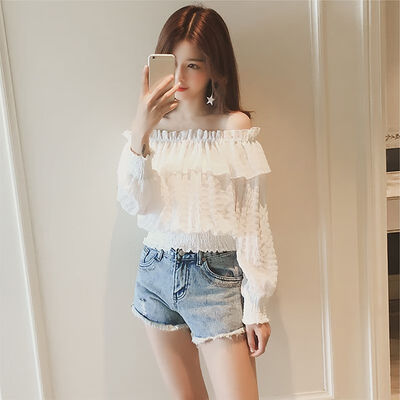 EFINNY Women Sexy One Word Collar Chiffon Tops Slim Solid Color Ruffled Long Sleeve Female Ladies T-shirt Elastic Waist Tops
EFINNY Women Sexy One Word Collar Chiffon Tops Slim Solid Color Ruffled Long Sleeve Female Ladies T-shirt Elastic Waist Tops
