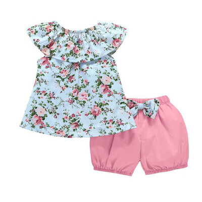 2PcsSet Summer Baby Girls Casual Flare Sleeve Floral Print T-shirt TopsShorts Suits Costume Set
2PcsSet Summer Baby Girls Casual Flare Sleeve Floral Print T-shirt TopsShorts Suits Costume Set