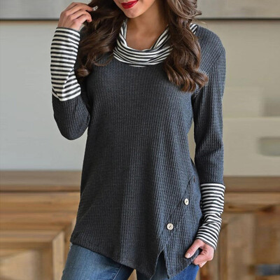 Tailored Womens Splice Stripe Button Long Sleeve Cowl Neck Knit Lady Pullover Tops Blouse
Tailored Womens Splice Stripe Button Long Sleeve Cowl Neck Knit Lady Pullover Tops Blouse