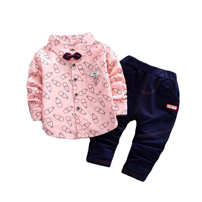 Korean Style children clothing boy Printed Plaid Solid Shirt Trousers Two-piece Suit 1-4 years old
Korean Style children clothing boy Printed Plaid Solid Shirt Trousers Two-piece Suit 1-4 years old