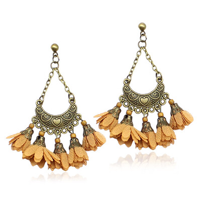 Bohemia Hanging Flower Pendant Earrings Ear Stud Women Trendy Jewelry Elegant