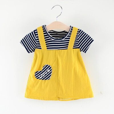 Children Girls Summer Dress Stirped Print Cute Print Fake Two Piece Bottoming Short Sleeved Sweet Princess Dress
Children Girls Summer Dress Stirped Print Cute Print Fake Two Piece Bottoming Short Sleeved Sweet Princess Dress