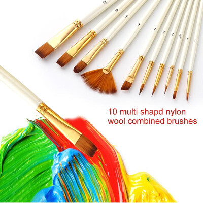 10pcs Paint Brushes Set Kit Multiple Mediums Brushes with Nylon Hair for Artist Acrylic Aquarelle Gouache Watercolor Oil Painting
10pcs Paint Brushes Set Kit Multiple Mediums Brushes with Nylon Hair for Artist Acrylic Aquarelle Gouache Watercolor Oil Painting