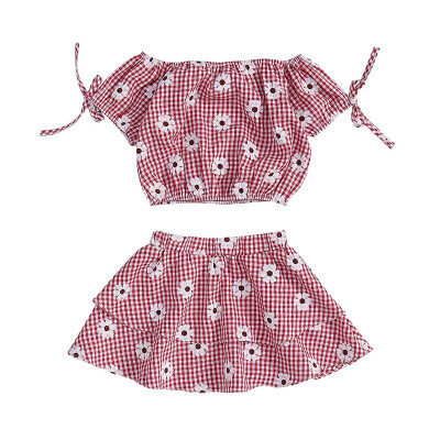 2019 Baby girl clothes summer set flower plaid bow sleeve top pleated skirt 2PCS for 1-6T
2019 Baby girl clothes summer set flower plaid bow sleeve top pleated skirt 2PCS for 1-6T