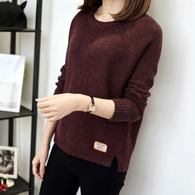 Sweater Women Simple Casual Long-sleeved Round Neck Sweater Loose Style Solid Color Knit Bottoming Top
Sweater Women Simple Casual Long-sleeved Round Neck Sweater Loose Style Solid Color Knit Bottoming Top