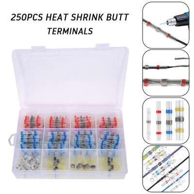 250PCS Waterproof Electrical Terminal Insulated Splices Kit Solder Seal Wire Connectors Waterproof Insulation Solder Ring
250PCS Waterproof Electrical Terminal Insulated Splices Kit Solder Seal Wire Connectors Waterproof Insulation Solder Ring