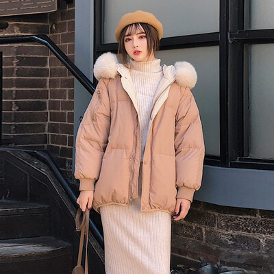 2018 new Korean version of loose BF cotton-padded jacket students coat with hat&big fur collar for women winter
2018 new Korean version of loose BF cotton-padded jacket students coat with hat&big fur collar for women winter