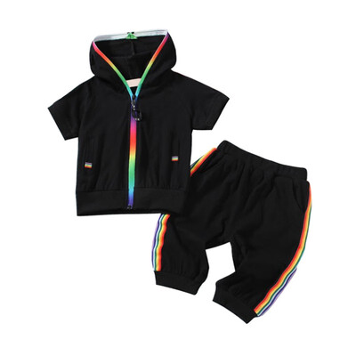 Kid Boy Girl Clothes Sportswear Summer Fashion Short Sleeve Colorful Zipper Hooded Clothing For Girls Children Outfit Set
Kid Boy Girl Clothes Sportswear Summer Fashion Short Sleeve Colorful Zipper Hooded Clothing For Girls Children Outfit Set
