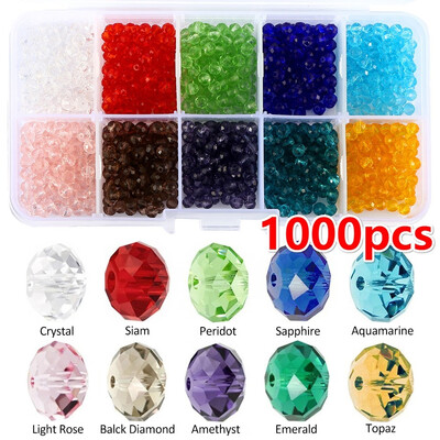 1000pcs 10 Colors Crystal Glass Beads Finding Spacer Beads Shape Assorted Colors with Box 4mm Beads
1000pcs 10 Colors Crystal Glass Beads Finding Spacer Beads Shape Assorted Colors with Box 4mm Beads