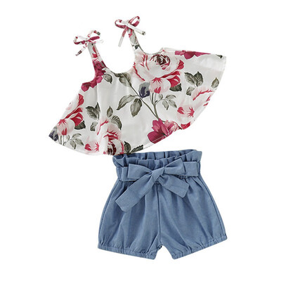 Baby Girl Clothes Summer Girls Clothing Set Rose Floral Tops T-shirt Casual Denim Shorts Set for Girls Clothes
Baby Girl Clothes Summer Girls Clothing Set Rose Floral Tops T-shirt Casual Denim Shorts Set for Girls Clothes