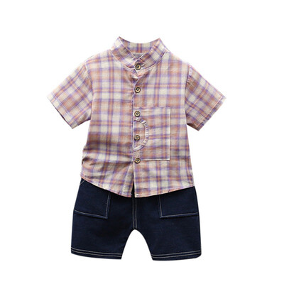 Summer Baby Boys Short Sleeve Plaid Print Tops Blouse T-shirtShorts Children Casual Outfits Sets
Summer Baby Boys Short Sleeve Plaid Print Tops Blouse T-shirtShorts Children Casual Outfits Sets