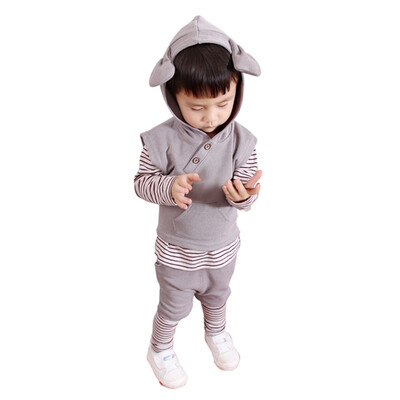 3pcs Baby Boy Cotton Long Sleeve Stripe T-shirt TopsHooded Vest SweatshirtTrousers Outfits Autumn Kids Boys New
3pcs Baby Boy Cotton Long Sleeve Stripe T-shirt TopsHooded Vest SweatshirtTrousers Outfits Autumn Kids Boys New