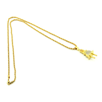 New Fashion Gold Plated Rhinestone Plug Pendant Necklace Chain for Men Women Unisex Jewelry
New Fashion Gold Plated Rhinestone Plug Pendant Necklace Chain for Men Women Unisex Jewelry