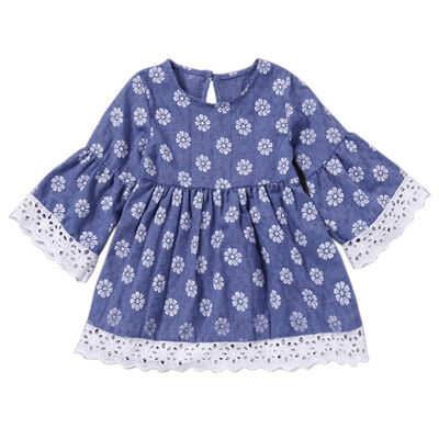 Baby Girls Dress Trumpet Sleeves Lace Princess Dress Blue Floral Print Flare Sleeves A Line Dresses
Baby Girls Dress Trumpet Sleeves Lace Princess Dress Blue Floral Print Flare Sleeves A Line Dresses