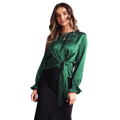 Women Polka Dot Print Bow Lace Up Blouses Fashion Long Sleeve O-neck Shirt Blouse Shirt Casual Tops Casual Blusas Femininas
Women Polka Dot Print Bow Lace Up Blouses Fashion Long Sleeve O-neck Shirt Blouse Shirt Casual Tops Casual Blusas Femininas