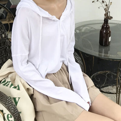 Korean Style Fashion All-match T-shirt Solid Color Thin Hoodie Simple Casual Long-sleeved Women Hooded T-shirt
Korean Style Fashion All-match T-shirt Solid Color Thin Hoodie Simple Casual Long-sleeved Women Hooded T-shirt