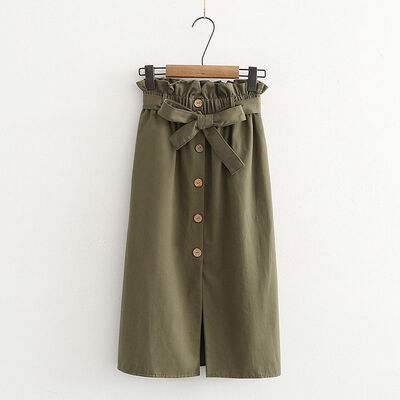 Summer Autumn Skirts Womens Midi Knee Length Korean Elegant Button High Waist Skirt Female Pleated School Skirt
Summer Autumn Skirts Womens Midi Knee Length Korean Elegant Button High Waist Skirt Female Pleated School Skirt