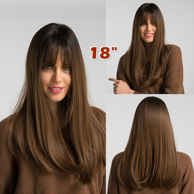 Willstar 18" Long Synthetic Wig with Bangs Gradient Brown High Density Heat Resistant Hair Wigs Womens Fashion
Willstar 18" Long Synthetic Wig with Bangs Gradient Brown High Density Heat Resistant Hair Wigs Womens Fashion