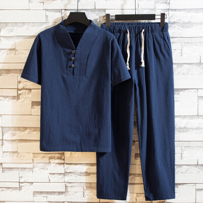 Toponeto Mens Baggy Cotton Linen Pocket Solid Short Sleeve Retro T Shirts Top Pant Suits
Toponeto Mens Baggy Cotton Linen Pocket Solid Short Sleeve Retro T Shirts Top Pant Suits