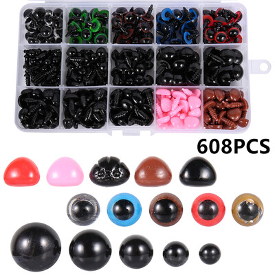 608PCS 6-14MM Mix Color Plastic Animal Safety Eyes And Triangle Nose for Teddy Bear Dolls Toys Eyes DIY Crafts Accessories Box
608PCS 6-14MM Mix Color Plastic Animal Safety Eyes And Triangle Nose for Teddy Bear Dolls Toys Eyes DIY Crafts Accessories Box