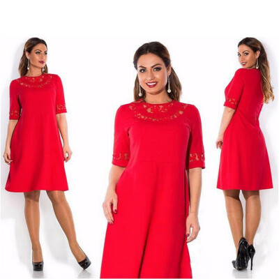 New Lace Dress Half Sleeve Large Size Women Clothing Summer Style Dress Womens O-Neck Knee-Length Dress For Women vestidos W13
New Lace Dress Half Sleeve Large Size Women Clothing Summer Style Dress Womens O-Neck Knee-Length Dress For Women vestidos W13