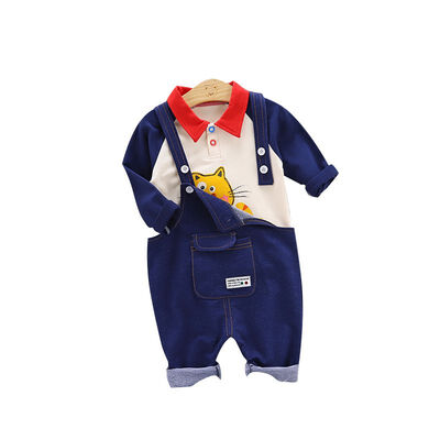0-4T Spring Autumn Casual Baby Long Sleeve Cartoon Printing Top And Suspender Jeans Kids Two-piece Outfit Set
0-4T Spring Autumn Casual Baby Long Sleeve Cartoon Printing Top And Suspender Jeans Kids Two-piece Outfit Set