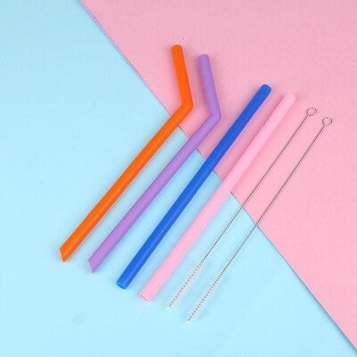 Multi-color Silicone Reusable Drinking Straws Drinking Straw Sets With Cleaning Brush Food-grade Safe Straws Home Bar Accessory
Multi-color Silicone Reusable Drinking Straws Drinking Straw Sets With Cleaning Brush Food-grade Safe Straws Home Bar Accessory