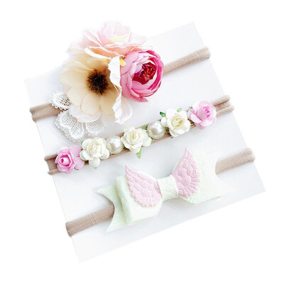 3PCS Hot Sale Childrens Accessories Baby Girls Newly Fashion Headband Three-piece Set Kids Cute Hair Suit