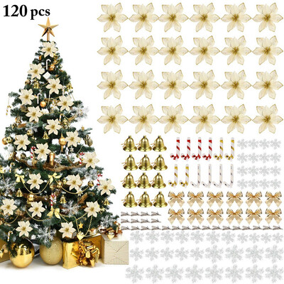 Gobestart 120pc Glitter Flower For Christmas Decorations Xmas Event Party home Supplies
Gobestart 120pc Glitter Flower For Christmas Decorations Xmas Event Party home Supplies