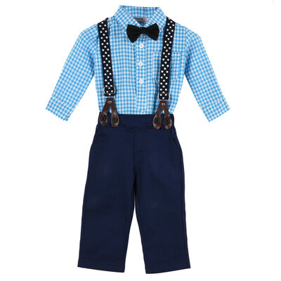 Spring Autumn Children Clothes Sets Baby Toddler Kids Boy Plaid TopsSuspender Pants Wedding Party Outfits Suit 2pcs
Spring Autumn Children Clothes Sets Baby Toddler Kids Boy Plaid TopsSuspender Pants Wedding Party Outfits Suit 2pcs