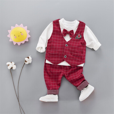 2019 New Autumn Baby Boy Long Sleeve Gentleman Soft Cotton T-Shirt TopsPlaid VestLong Pants Trousers Toddler Outfits
2019 New Autumn Baby Boy Long Sleeve Gentleman Soft Cotton T-Shirt TopsPlaid VestLong Pants Trousers Toddler Outfits
