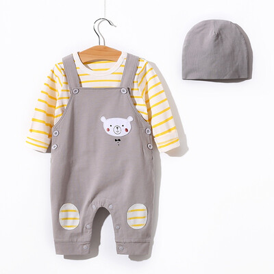 Autumn Newborn 3pcs Casual Set Baby Boy Girl Casual Outfits Long Sleeve Striped TopsCartoon Suspender Trousers Hat Set
Autumn Newborn 3pcs Casual Set Baby Boy Girl Casual Outfits Long Sleeve Striped TopsCartoon Suspender Trousers Hat Set