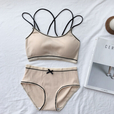 Women Pink Blue Underwear Comfortable Wireless Loungewear Lingerie Bra Set Black&White Cotton Bras Sets
Women Pink Blue Underwear Comfortable Wireless Loungewear Lingerie Bra Set Black&White Cotton Bras Sets