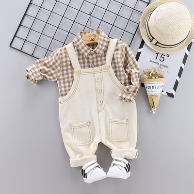 Spring Autumn Casual Fashion Baby Boy Plaid Long Sleeve Shirt And Suspender Trousers Set
Spring Autumn Casual Fashion Baby Boy Plaid Long Sleeve Shirt And Suspender Trousers Set