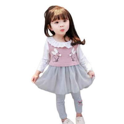 WEIXINBUY Baby Girls Dress Rabbit Vest long-sleeved Dress Autumn Cotton three-piecesSet
WEIXINBUY Baby Girls Dress Rabbit Vest long-sleeved Dress Autumn Cotton three-piecesSet