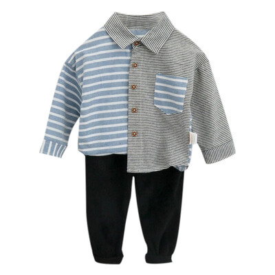 Fashion Autumn Children Baby Boys Casual Long Sleeve Stripe Print Patchwork Design Shirt TopsPants Trouser Set
Fashion Autumn Children Baby Boys Casual Long Sleeve Stripe Print Patchwork Design Shirt TopsPants Trouser Set