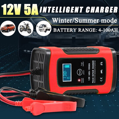 For Truck Car Motorcycle 12V 5A Automatic Intelligent Pulse Repair With LCD Lead AGM GEL WET Lead Acid Battery Charger
For Truck Car Motorcycle 12V 5A Automatic Intelligent Pulse Repair With LCD Lead AGM GEL WET Lead Acid Battery Charger