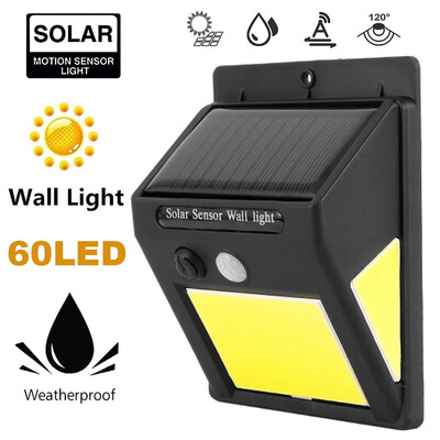 60 COB LED Solar Light PIR Motion Sensor Wall Lamp Human Body Infrared Outdoor Waterproof Home Garden Street Security Lights
60 COB LED Solar Light PIR Motion Sensor Wall Lamp Human Body Infrared Outdoor Waterproof Home Garden Street Security Lights