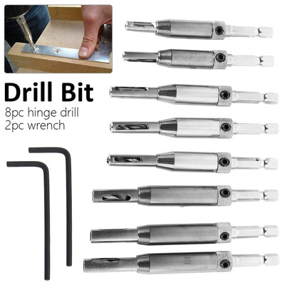 10Pcs Door Self-centering Hinge Hole Opening Drill Bit Twist Wood Carpenter Kit for Hinges Drawer Guides
10Pcs Door Self-centering Hinge Hole Opening Drill Bit Twist Wood Carpenter Kit for Hinges Drawer Guides