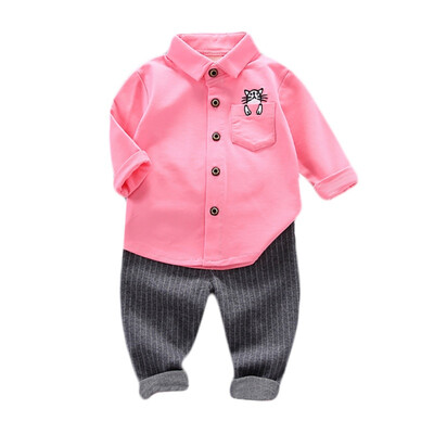 Autumn Baby Boys Casual Long Sleeve Cartoon Cat Print Shirt Blouse TopsStripe Pants Trouser Set
Autumn Baby Boys Casual Long Sleeve Cartoon Cat Print Shirt Blouse TopsStripe Pants Trouser Set