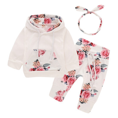 Infant Baby Girls Clothes Set Baby Long Sleeve Hooded Sweatshirt TopsFloral PantsHairband Outfits Set 2018 New Autumn
Infant Baby Girls Clothes Set Baby Long Sleeve Hooded Sweatshirt TopsFloral PantsHairband Outfits Set 2018 New Autumn