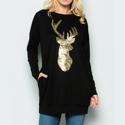 Gobestart Women Christmas Long Sleeve Wapiti Blouse Sweatshirt Pullover Casual Tops
Gobestart Women Christmas Long Sleeve Wapiti Blouse Sweatshirt Pullover Casual Tops