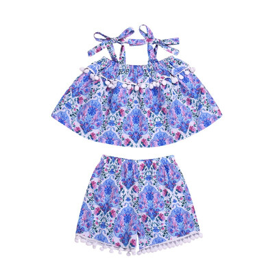 2PcsSet Summer Baby Girls Striped Floral Pattern Strap Tops T-shirtShorts With Tassel Design Suits Casual Costume Set
2PcsSet Summer Baby Girls Striped Floral Pattern Strap Tops T-shirtShorts With Tassel Design Suits Casual Costume Set