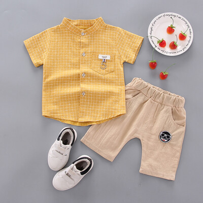 Summer Baby Boys Children Casual Short Sleeve Plaid Print T-shirt TopsShorts Costume Set
Summer Baby Boys Children Casual Short Sleeve Plaid Print T-shirt TopsShorts Costume Set