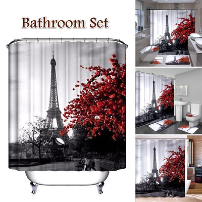 Retro Landscape Bathroom Set Waterproof Bath Shower Curtain 3-Pieces Toilet Cover Mat Non-Slip Rug Set
Retro Landscape Bathroom Set Waterproof Bath Shower Curtain 3-Pieces Toilet Cover Mat Non-Slip Rug Set