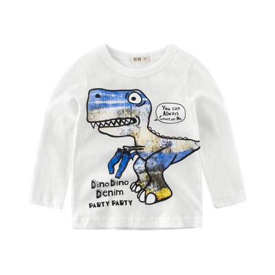 Cartoon Cotton Autumn Shirt Boy Girls Kids Clothing Children T-shirts Dinosaur Print Long Sleeve T Shirts Stripes Tops
Cartoon Cotton Autumn Shirt Boy Girls Kids Clothing Children T-shirts Dinosaur Print Long Sleeve T Shirts Stripes Tops