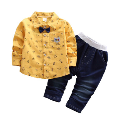 Children Suit Boys Clothes Autumn Korean Long-sleeved Cotton Printed Shirt Trousers Two-piece Children Boys Sets
Children Suit Boys Clothes Autumn Korean Long-sleeved Cotton Printed Shirt Trousers Two-piece Children Boys Sets