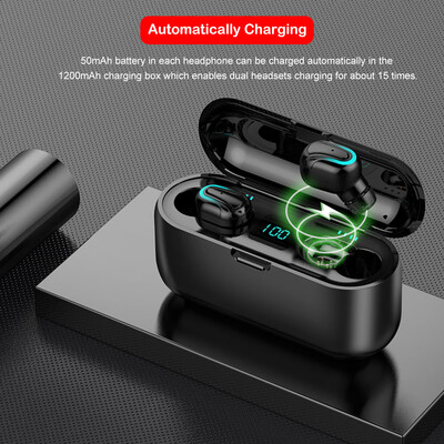 Bluetooth 50 TWS Earbuds True Wireless Headphones with Mic In-ear Stereo Earphones Twins IPX5 Waterproof Sports Headset Charging
Bluetooth 50 TWS Earbuds True Wireless Headphones with Mic In-ear Stereo Earphones Twins IPX5 Waterproof Sports Headset Charging