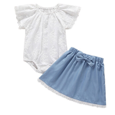 Baby Girl Casual Flower Skirt Headband Sets Baby Girl Casual Short Sleeve Cotton Lace Floral Romper Top Bow Skirt Outfits Set
Baby Girl Casual Flower Skirt Headband Sets Baby Girl Casual Short Sleeve Cotton Lace Floral Romper Top Bow Skirt Outfits Set