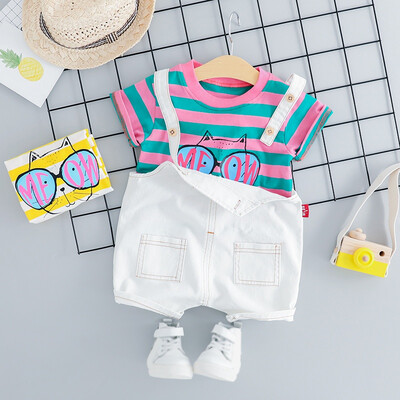 Rainbow Stripe T-shirt For Girls Clothes Set Summer T-shirt Round Collar Casual TopsBib Pants Fashion Girls Clothes Set
Rainbow Stripe T-shirt For Girls Clothes Set Summer T-shirt Round Collar Casual TopsBib Pants Fashion Girls Clothes Set
